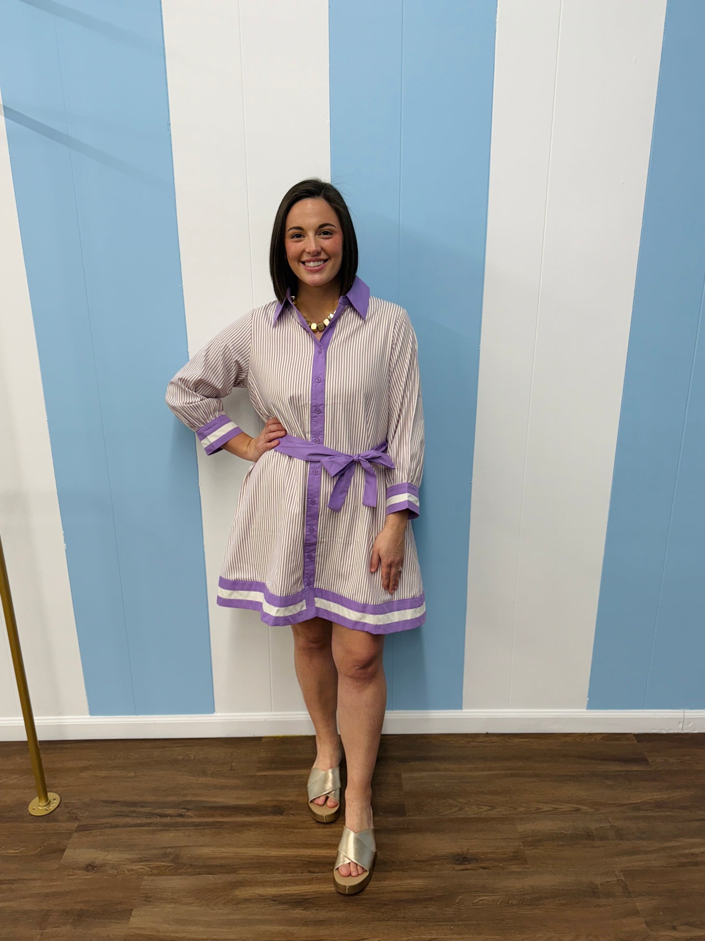 Lavender Striped Dress