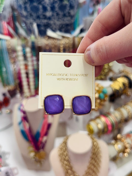 Dazzle Doll Studs-Purple