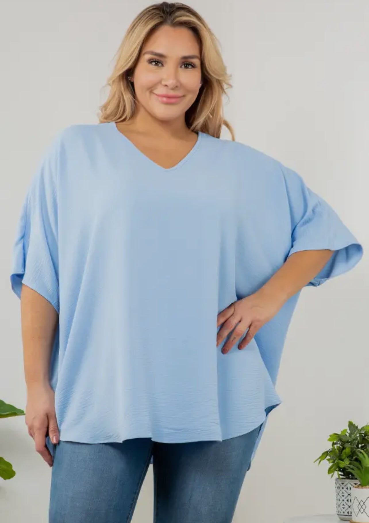 Blue Airflow Oversized Top