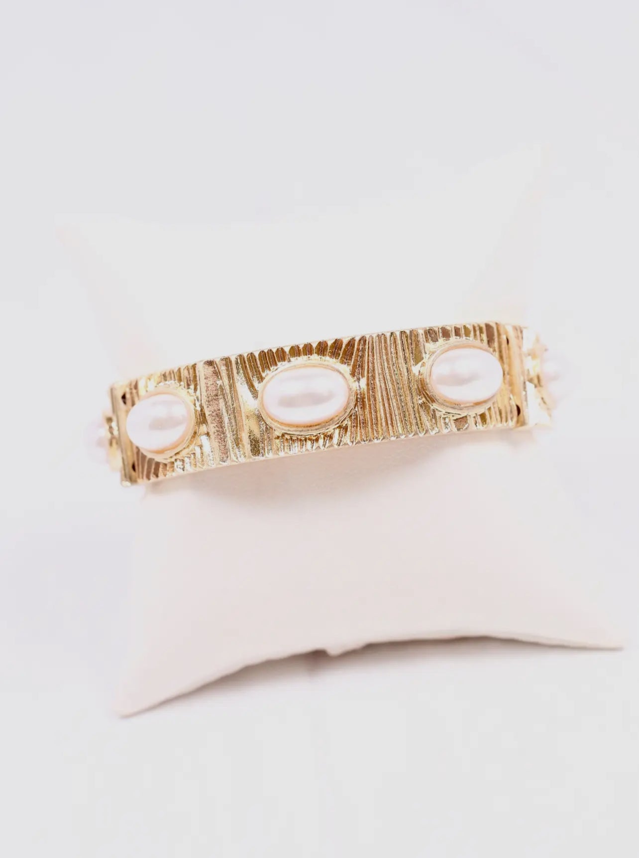 Pascal Pearl Stretch Bracelet- Gold