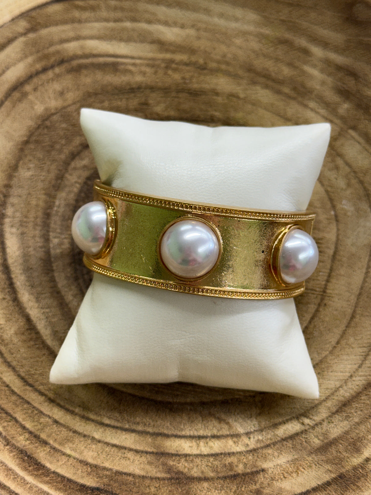 Gold Cuff with Pearls