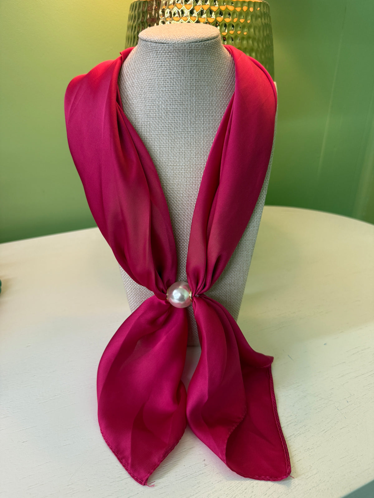 The Trin Scarf Necklace-Pink
