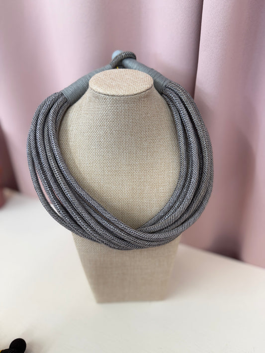 Gray Rope Necklace