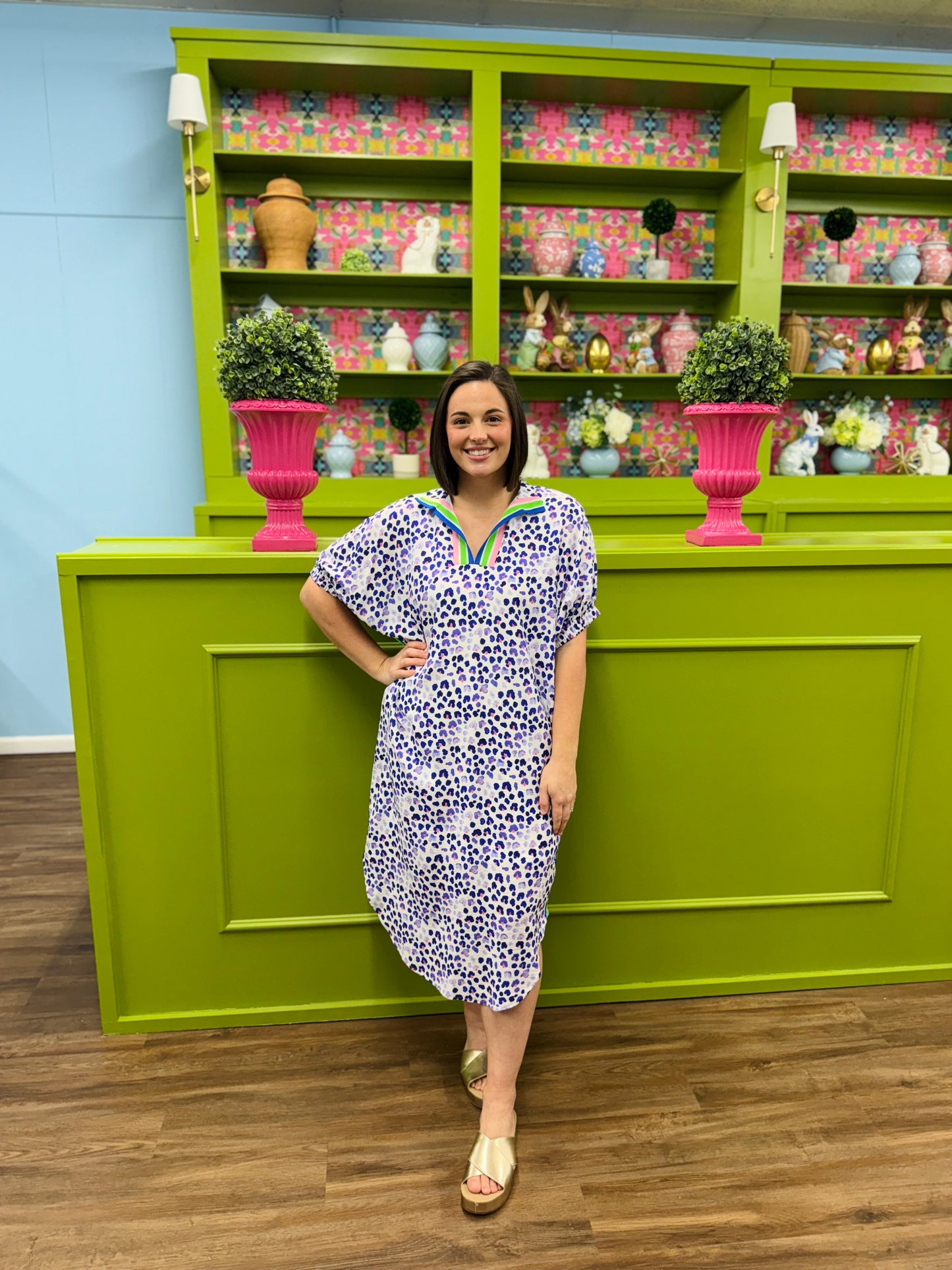 Spring Leopard Midi Dress