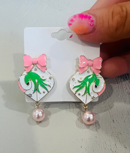 Pink Grinch Earrings