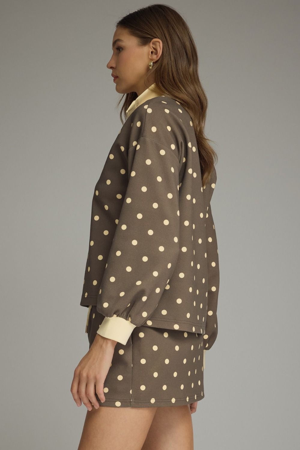 Golden Mocha Dot Skort Set