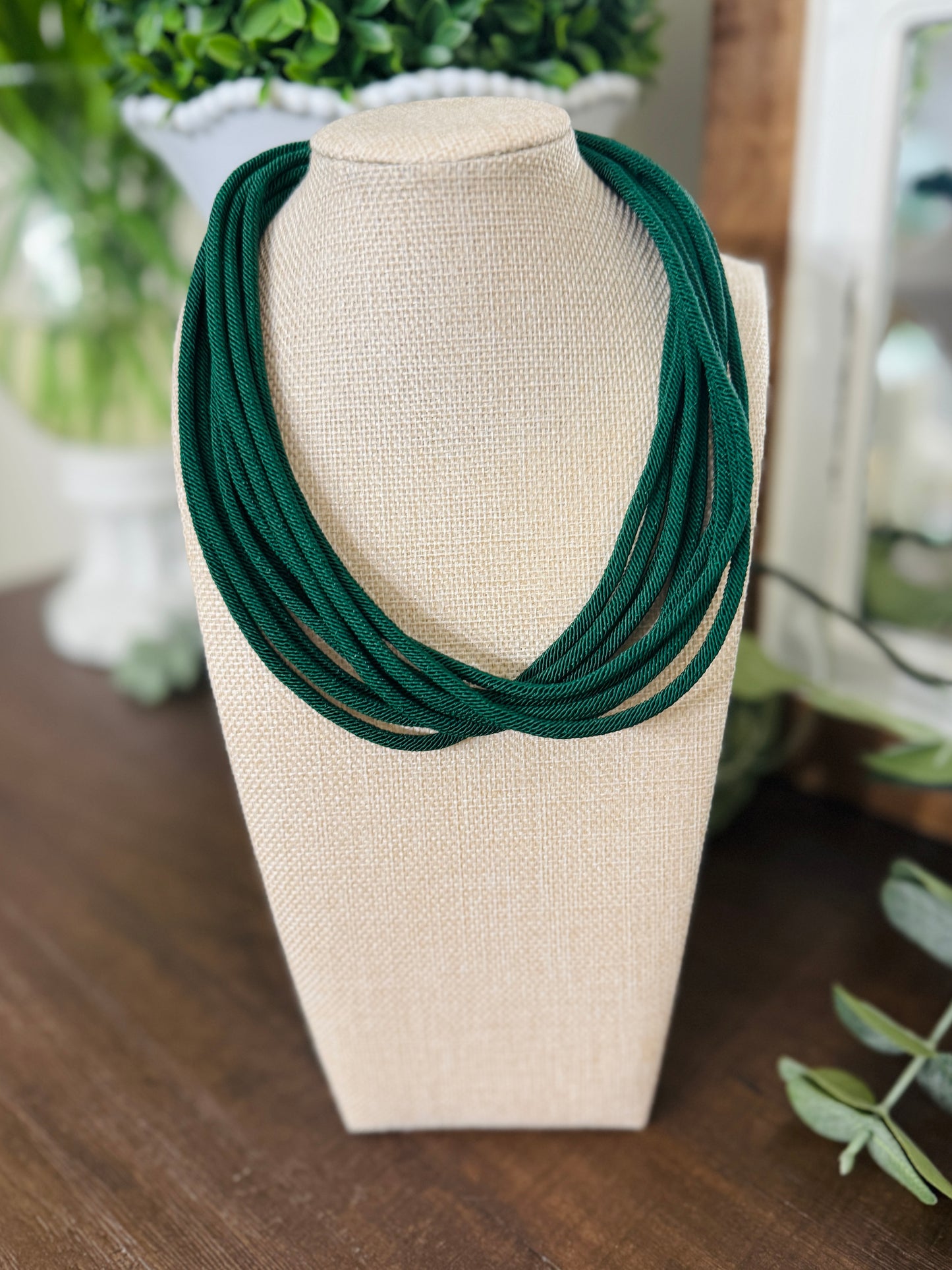Mini Hunter Green Rope Necklace