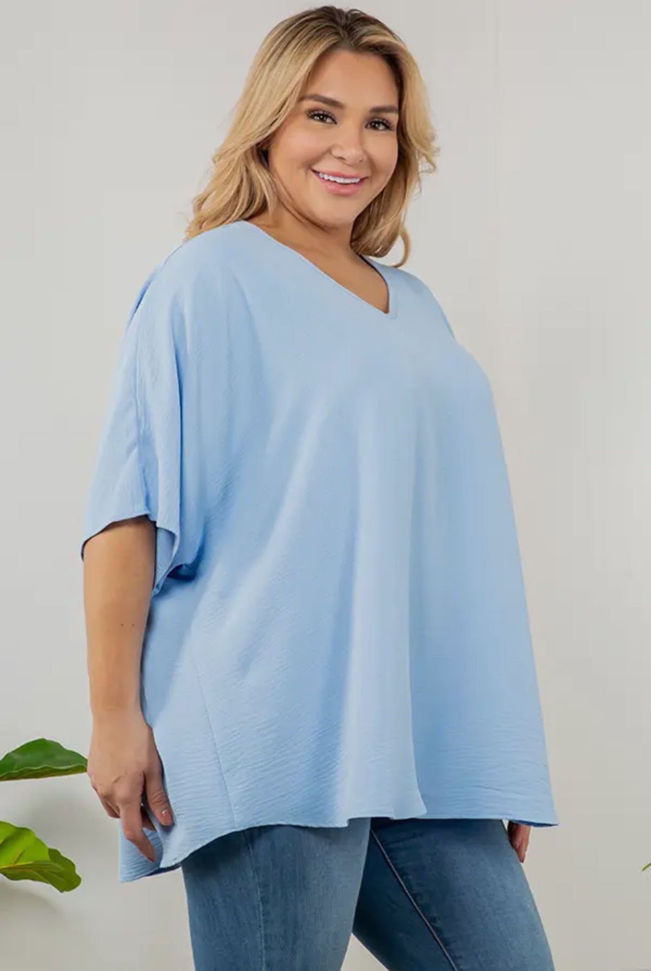 Blue Airflow Oversized Top