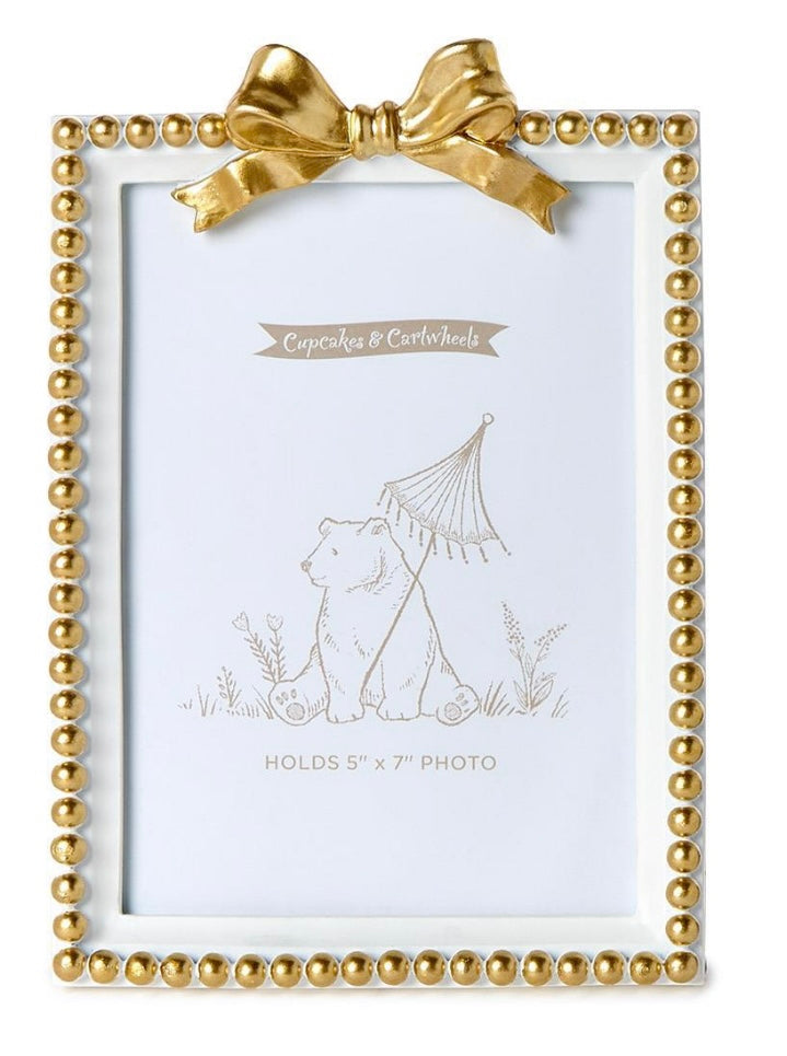 Large White Gold Bow Frame(5”x7”)