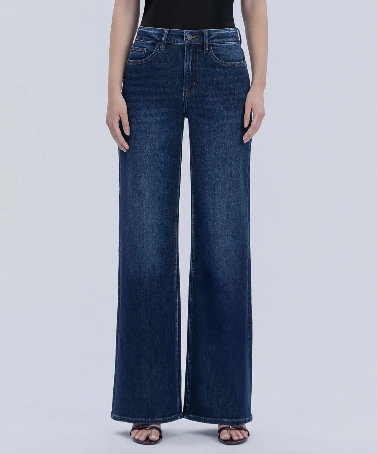 Super High Rise Full Length Wide Jeans