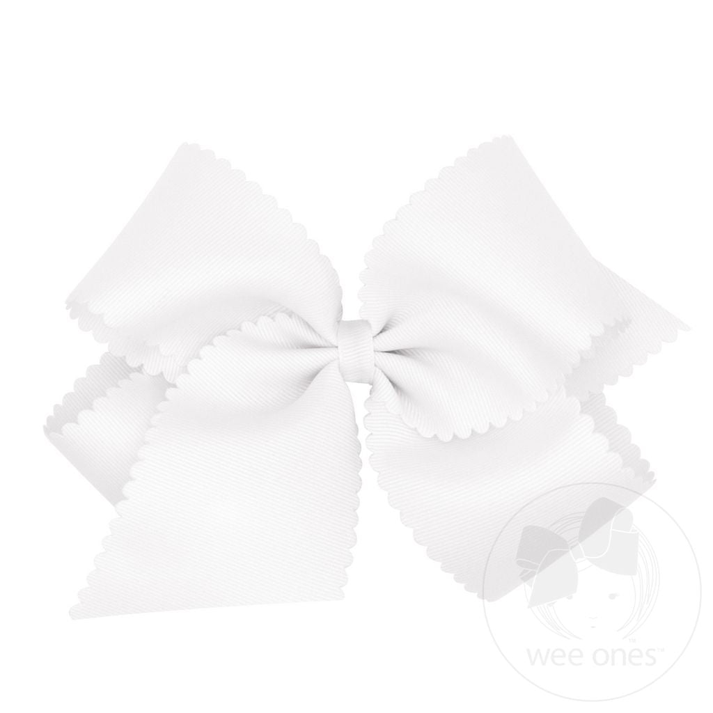 Wee Ones King Grosgrain Hair Bow Scalloped Edge