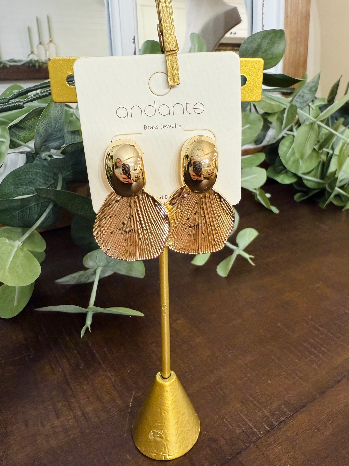 Golden Fan Earrings