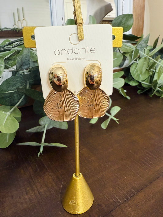 Golden Fan Earrings