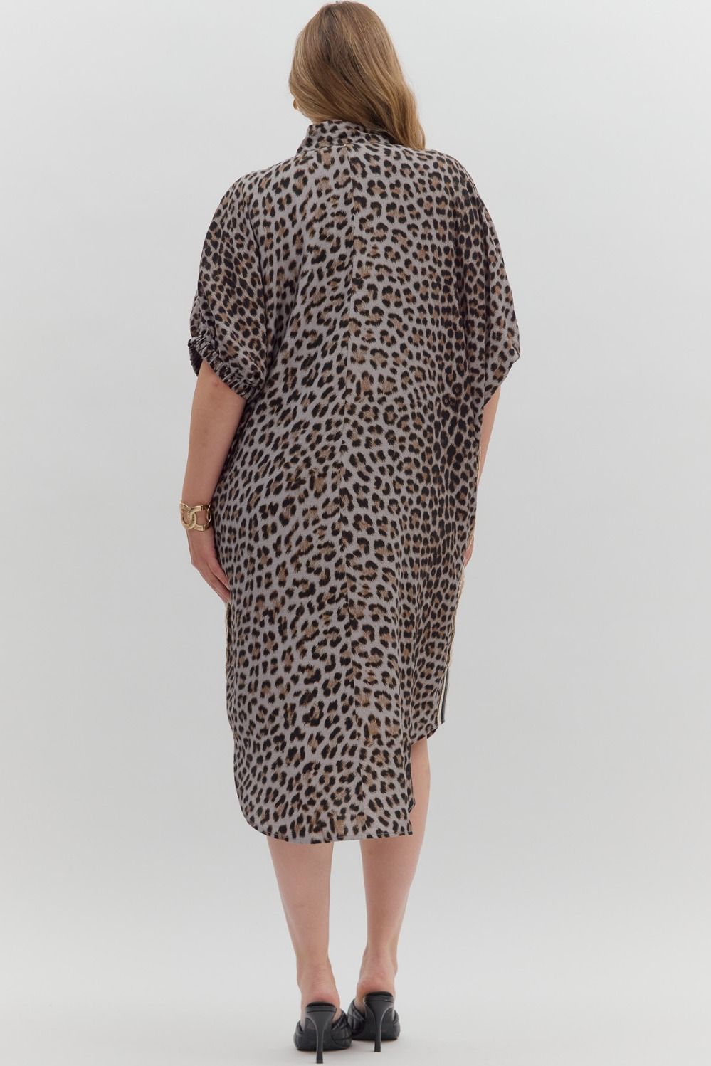 Grey Spotted Leopard Midi-Curvy