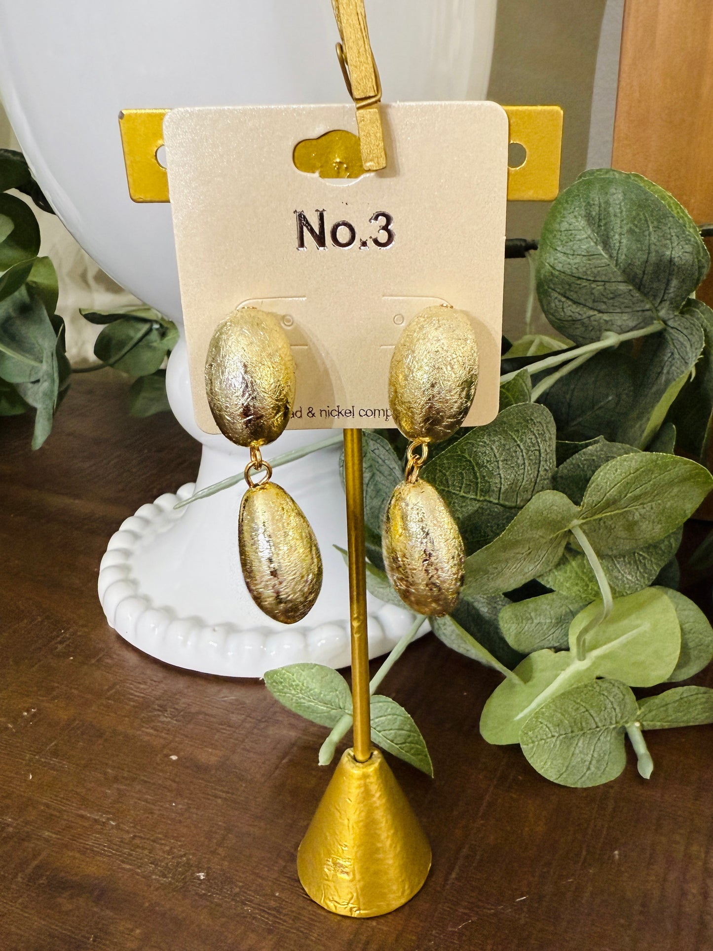 Foiled Gold Drop Earrings