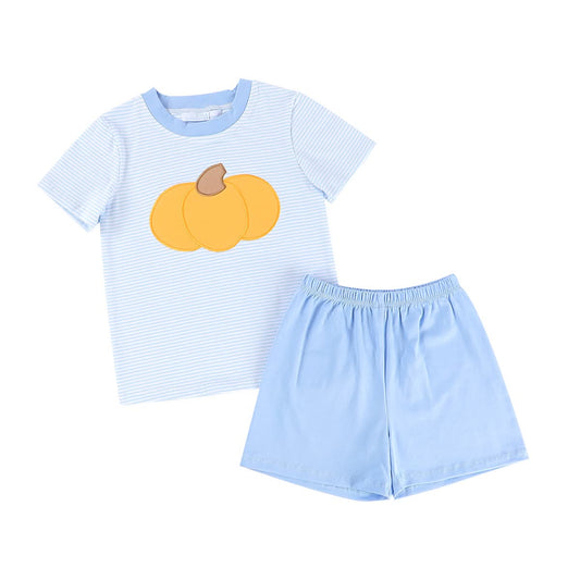 Blue Pumpkin Boy Short Set