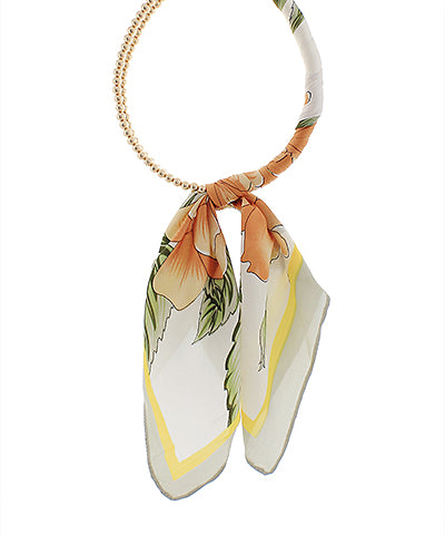 Beaded Scarf Necklace-Sage Multi