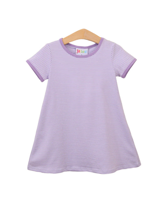 Sarah Dress-Lavender Stripe