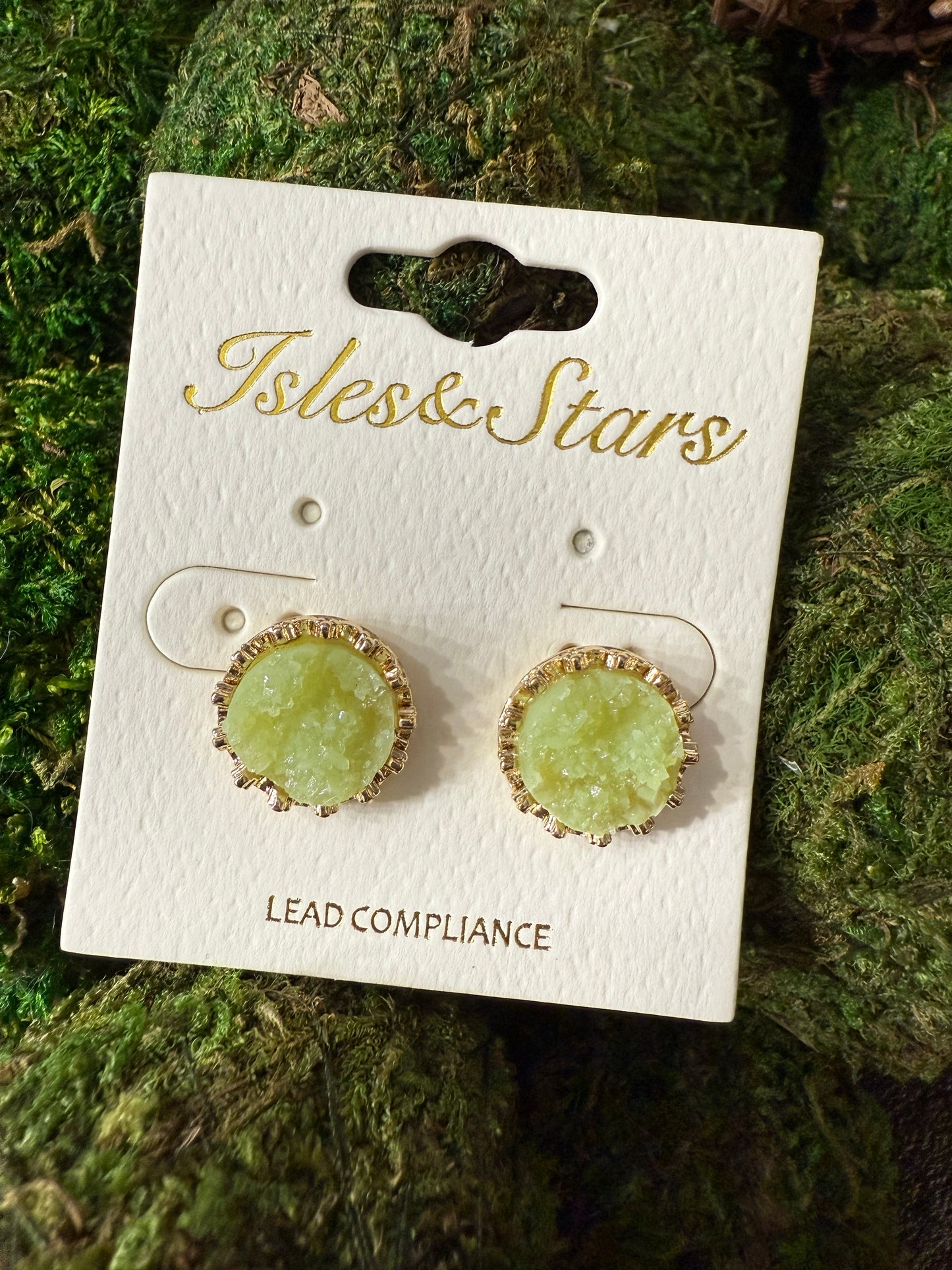 Green Crystal Studs