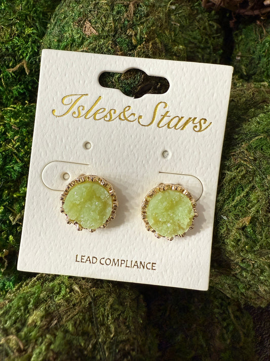Green Crystal Studs