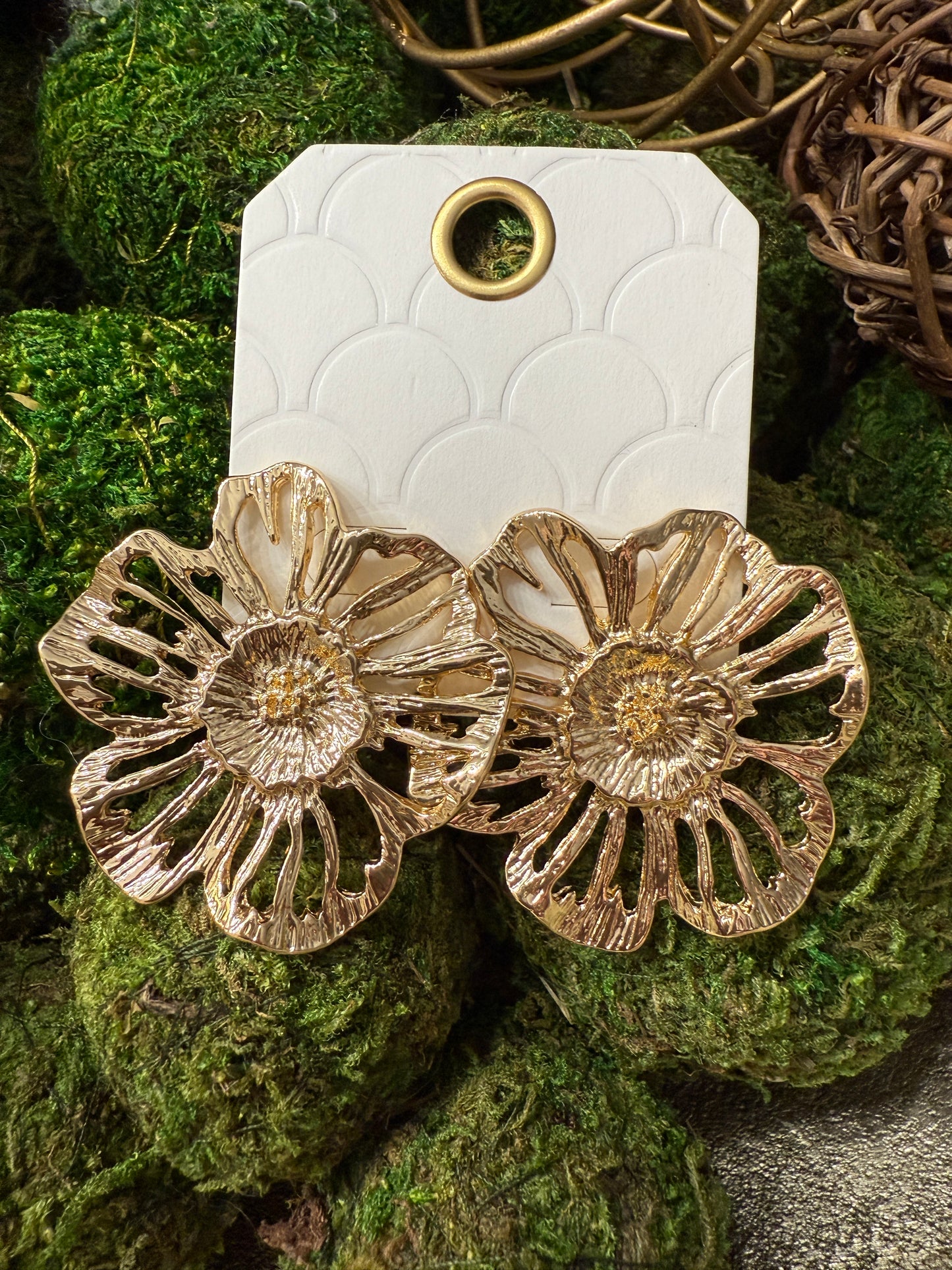 Golden Flower Earrings