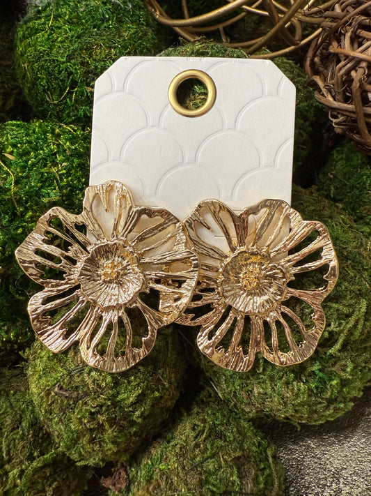 Golden Flower Earrings
