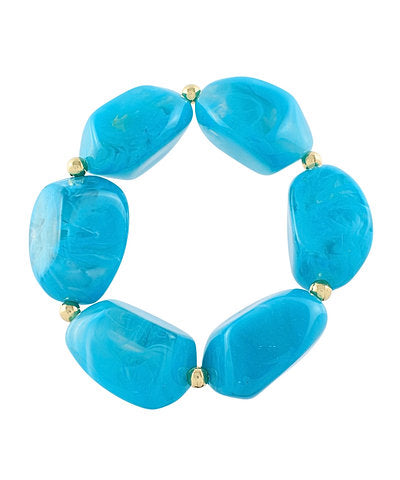 Marble Pebble Bracelet-Aqua