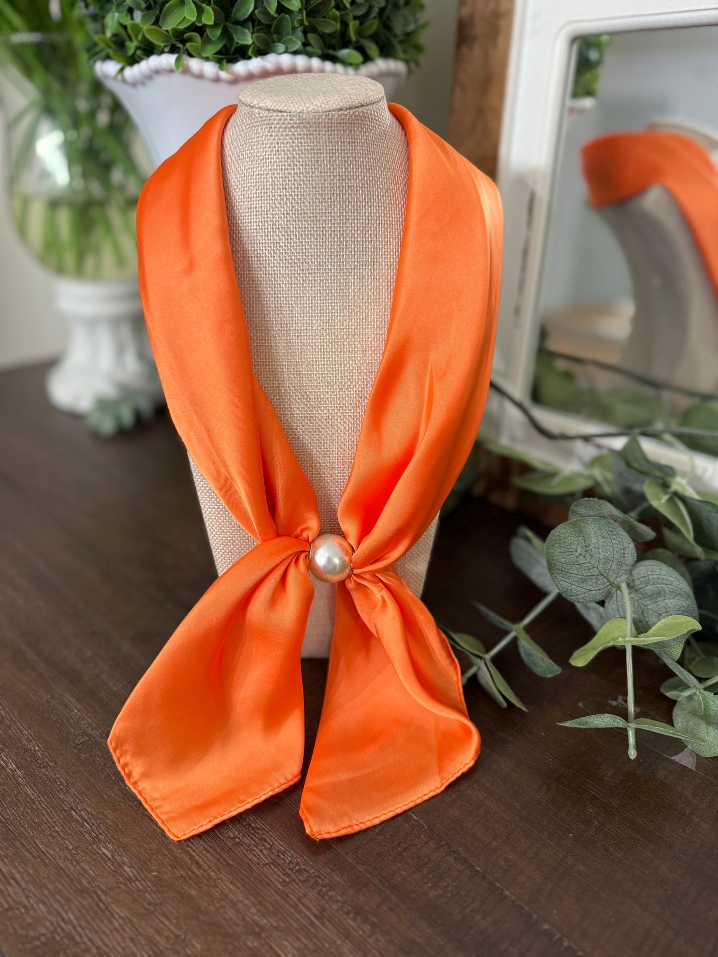 The Trin Scarf Necklace-Orange