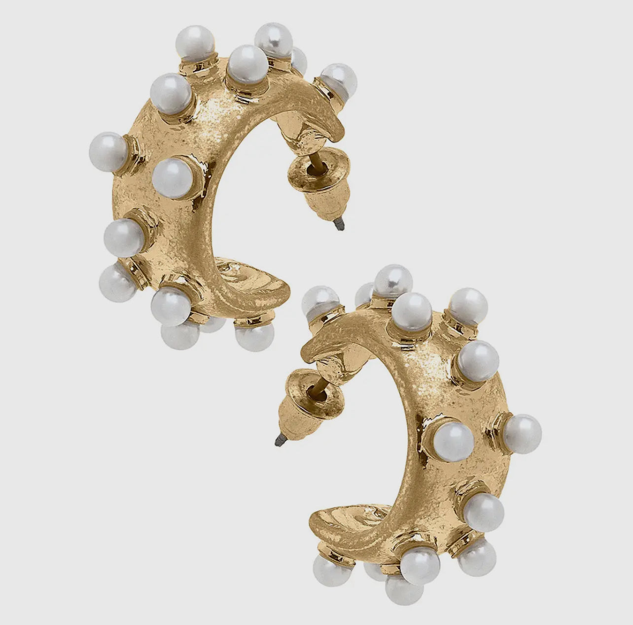 Persephone Pearl Studded Hoops