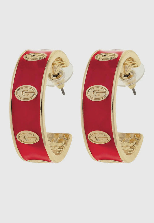 Georgia Bulldog Logo Hoop-Red/Gold