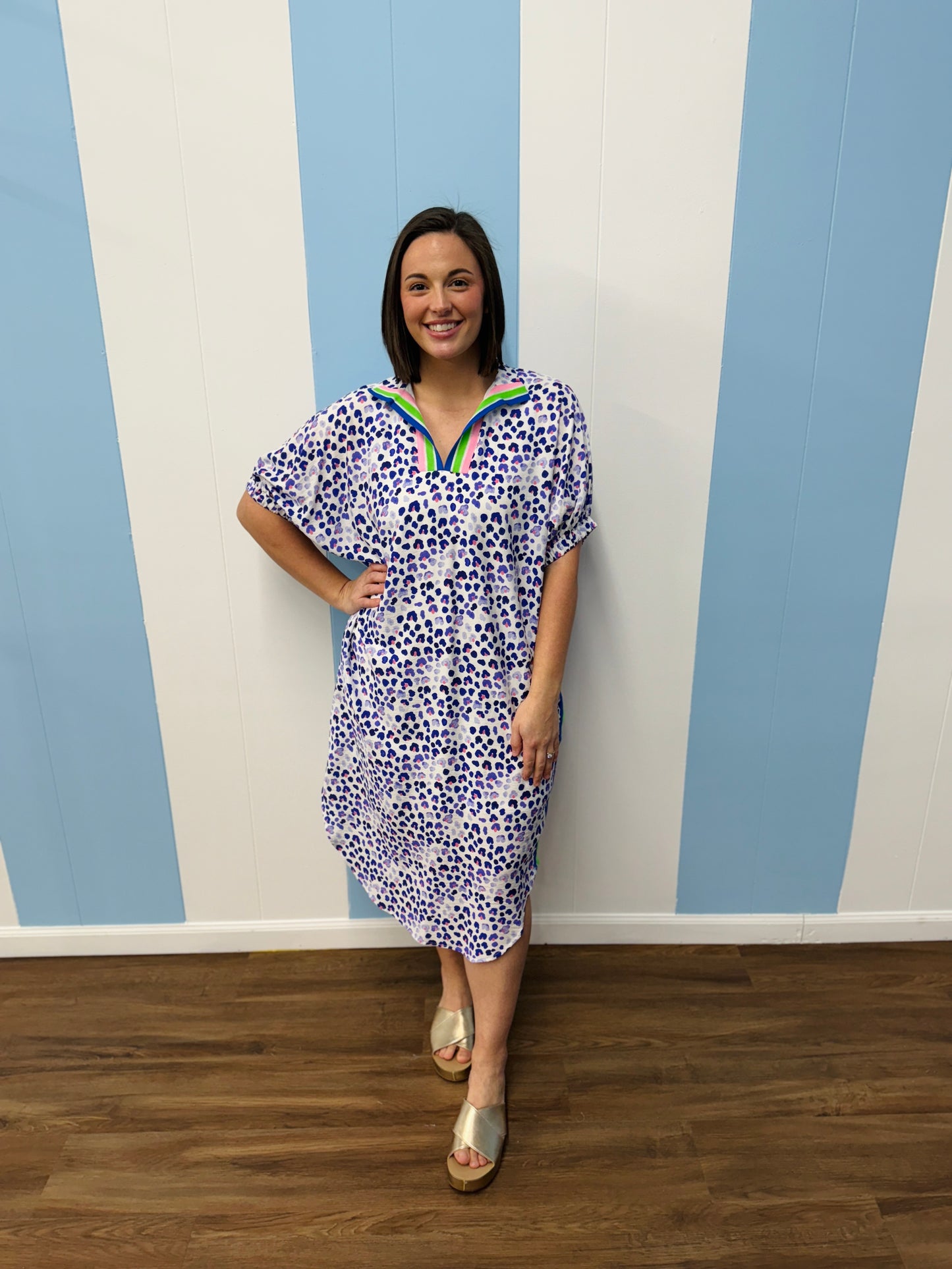 Spring Leopard Midi Dress