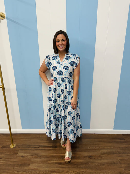 Seashell By The Shore Midi Dress