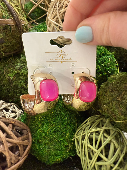 The Paloma Hoop-Hot Pink