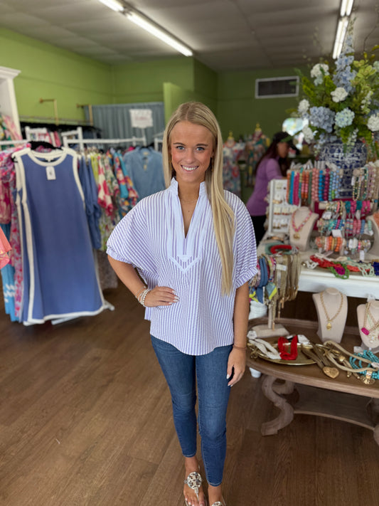 The Lavender Stripe Top