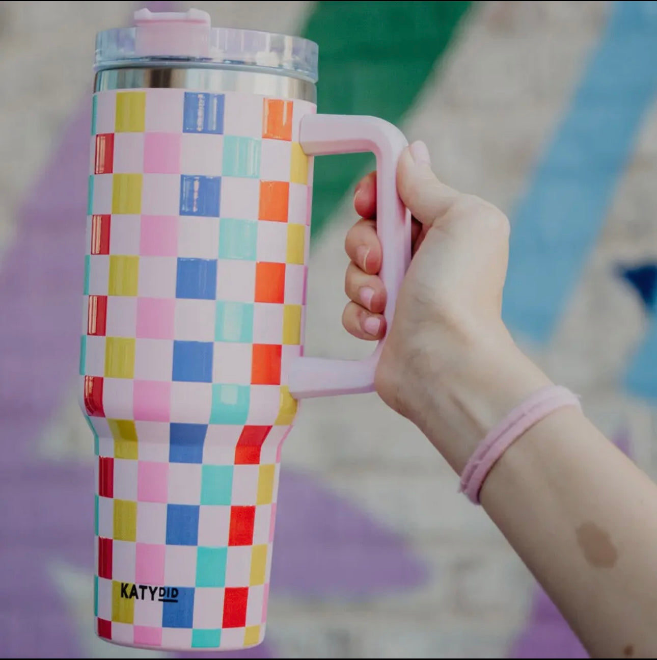 Colorful Checkered Tumbler