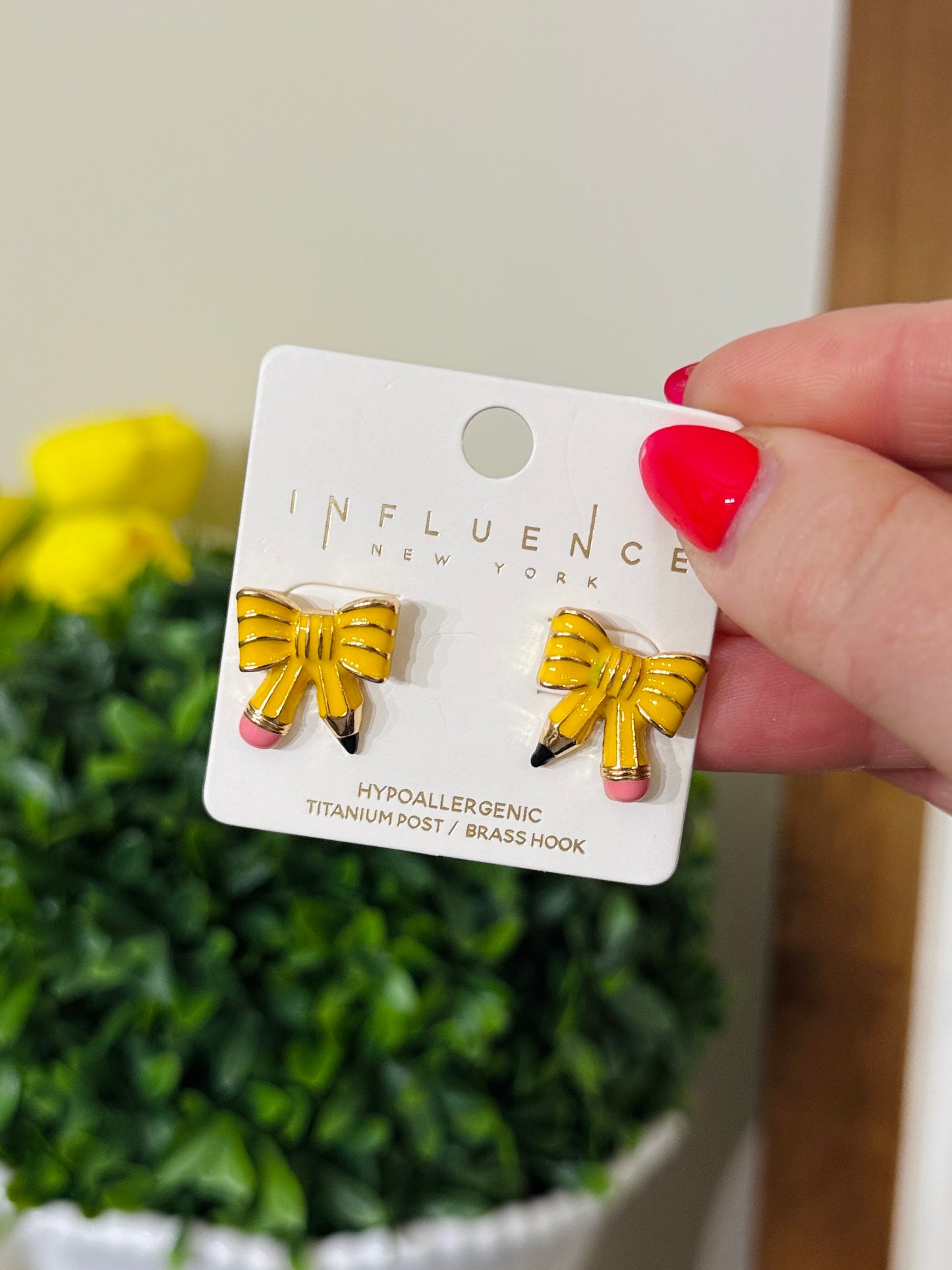 Pencil Bow Earrings