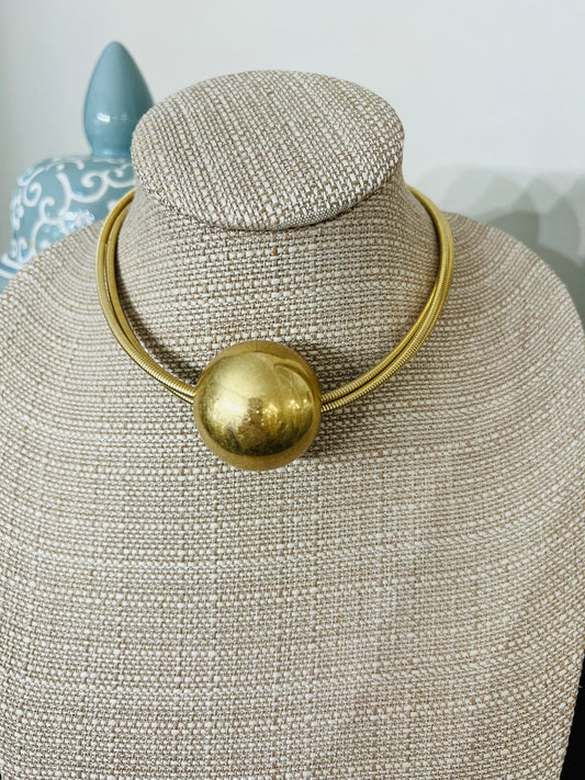 Big Ball Necklace-Gold