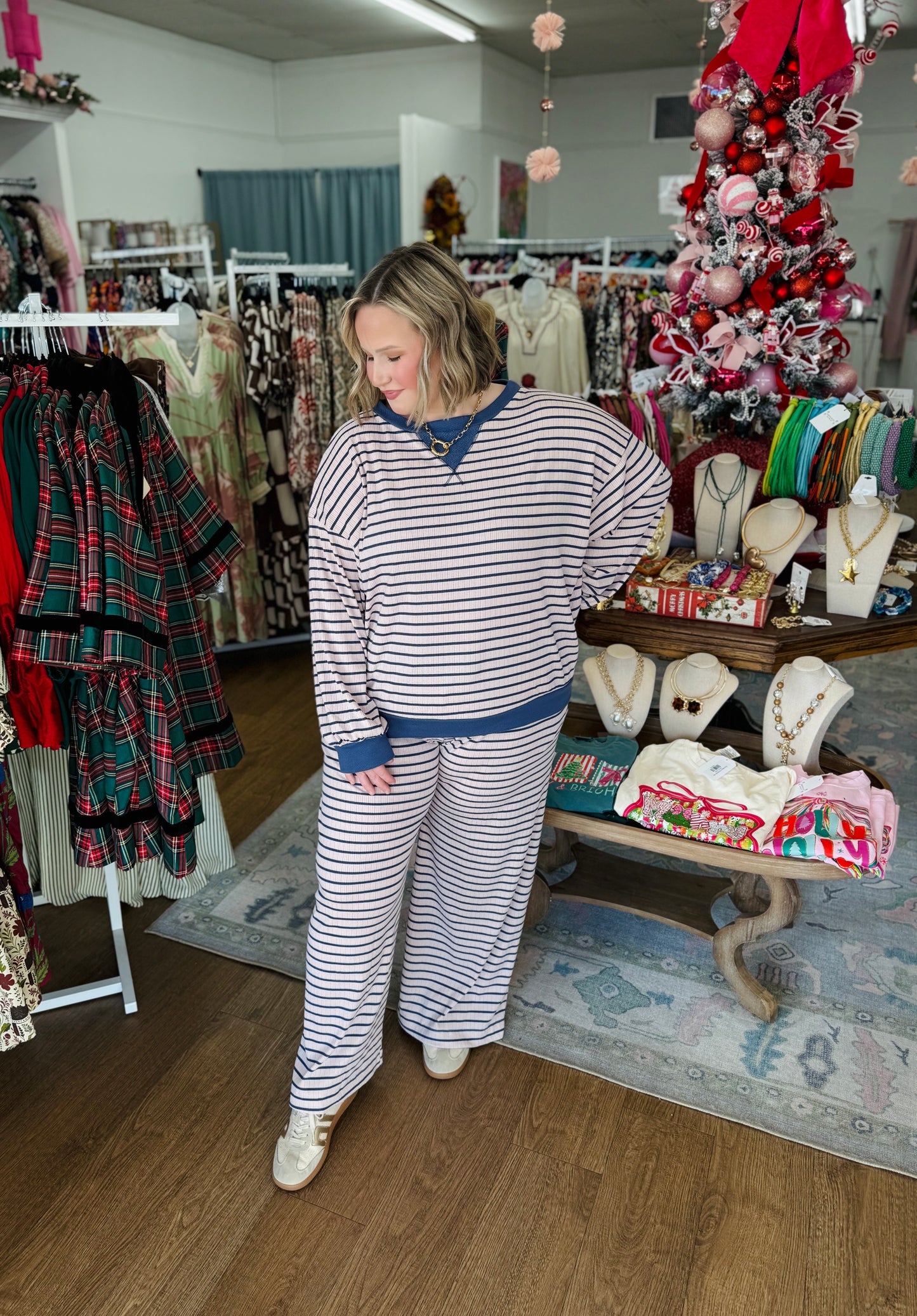 Striped Set-Pink/Denim