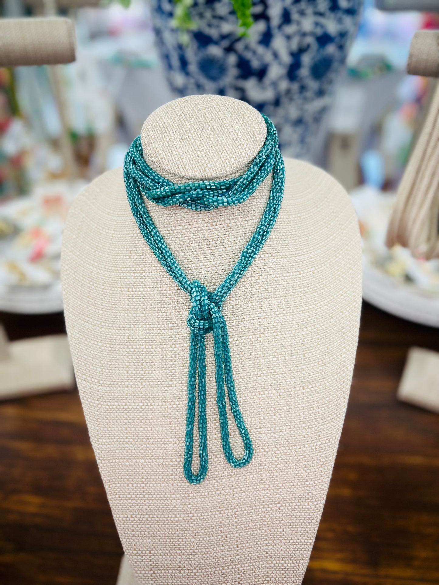 Infinity Loop Necklace-Teal
