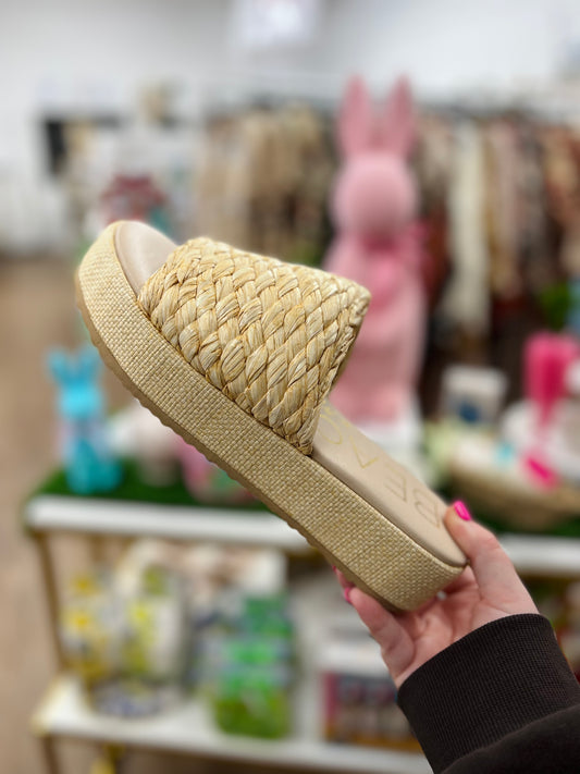 Cairo Platform Sandals- Beige
