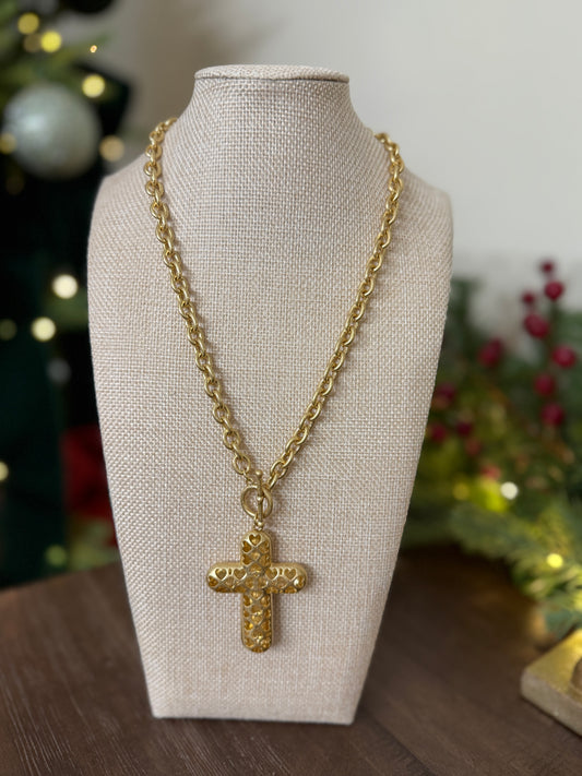 Heart Cross Chain Necklace
