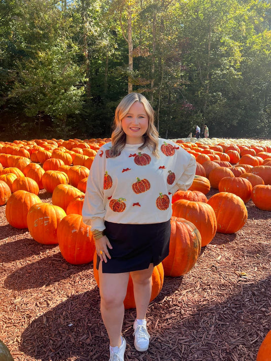 Sequin Pumpkin Sweatshirt