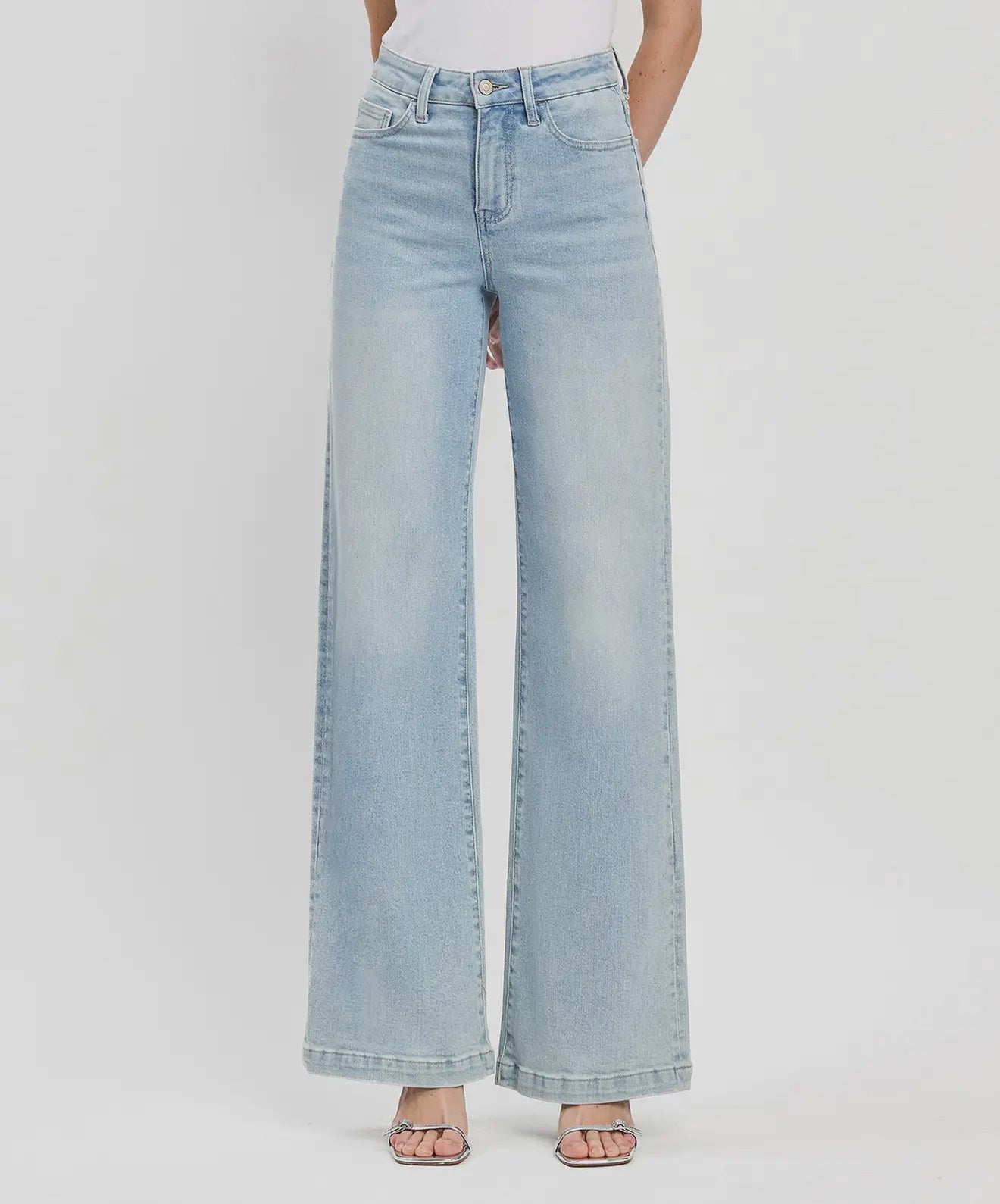 Vervet High Rise Full Length Wide Leg Jeans