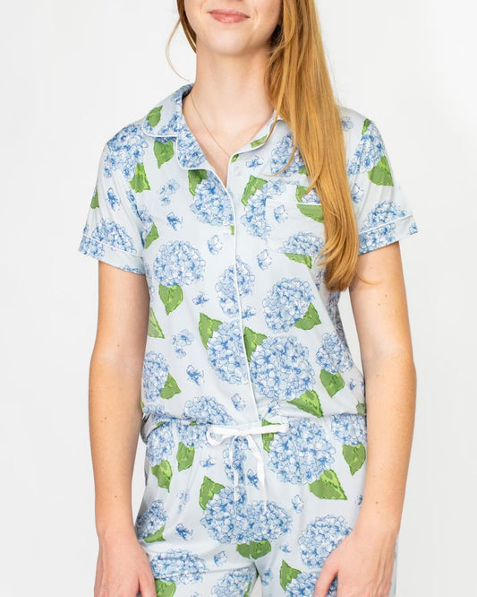 Hydrangea Short Sleeve Pajama Pant Set