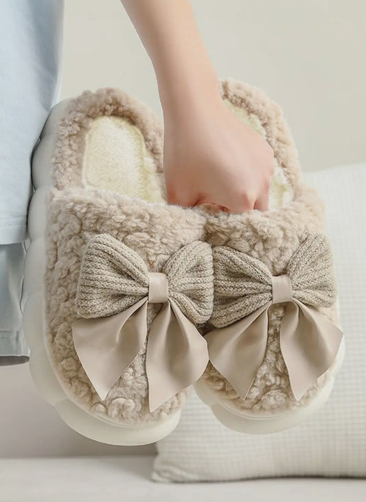 Camel Bow Slippers