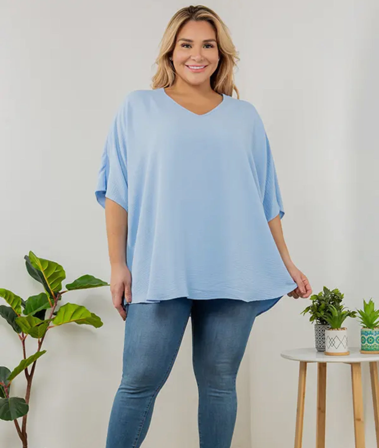 Blue Airflow Oversized Top