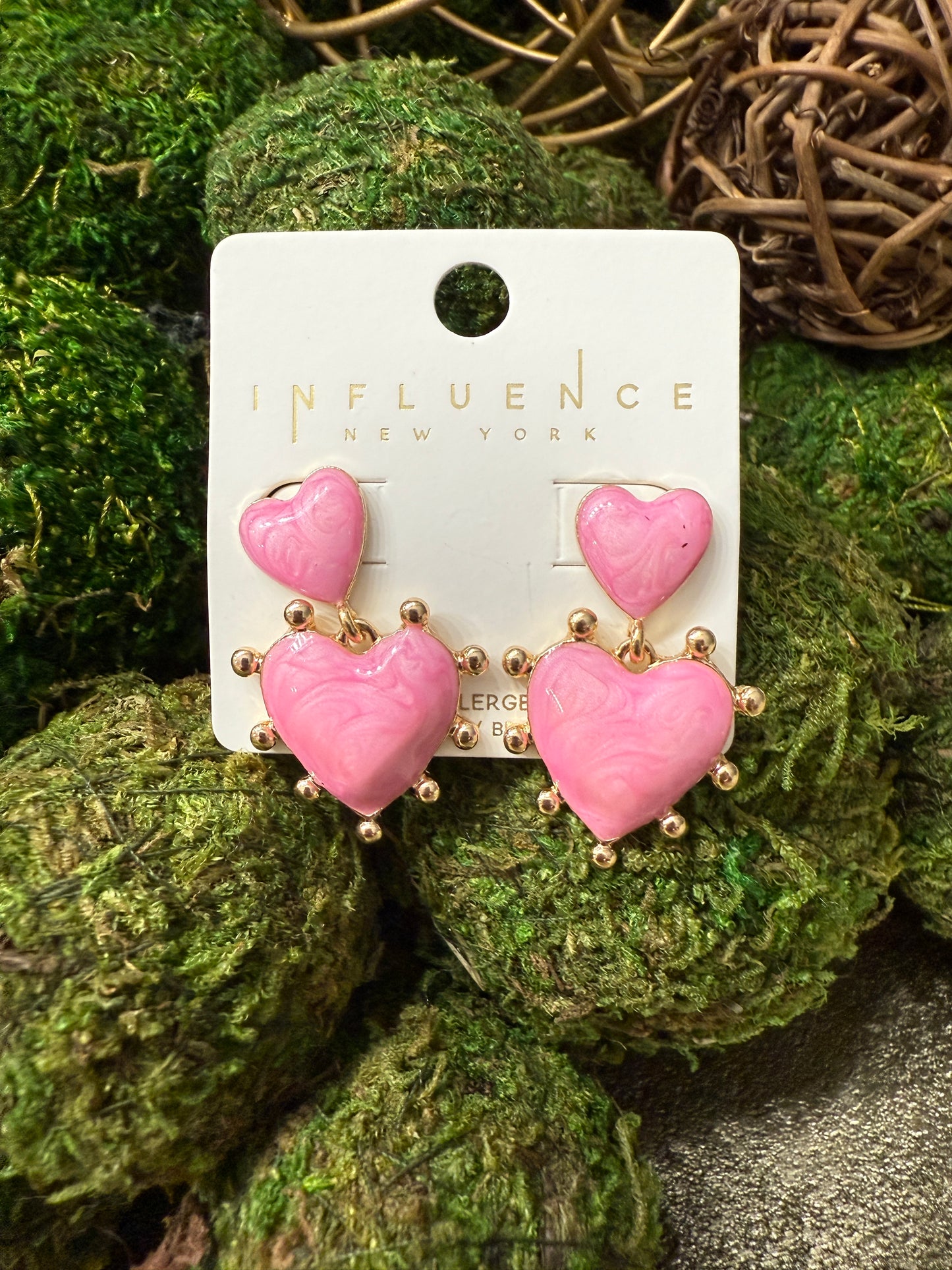 Light Pink Heart Earrings