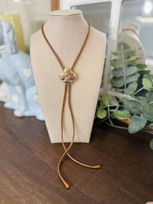 Clover Bow Tie Necklace