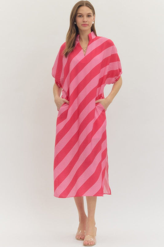 The Charlie Dress-Pink/Red-CURVY