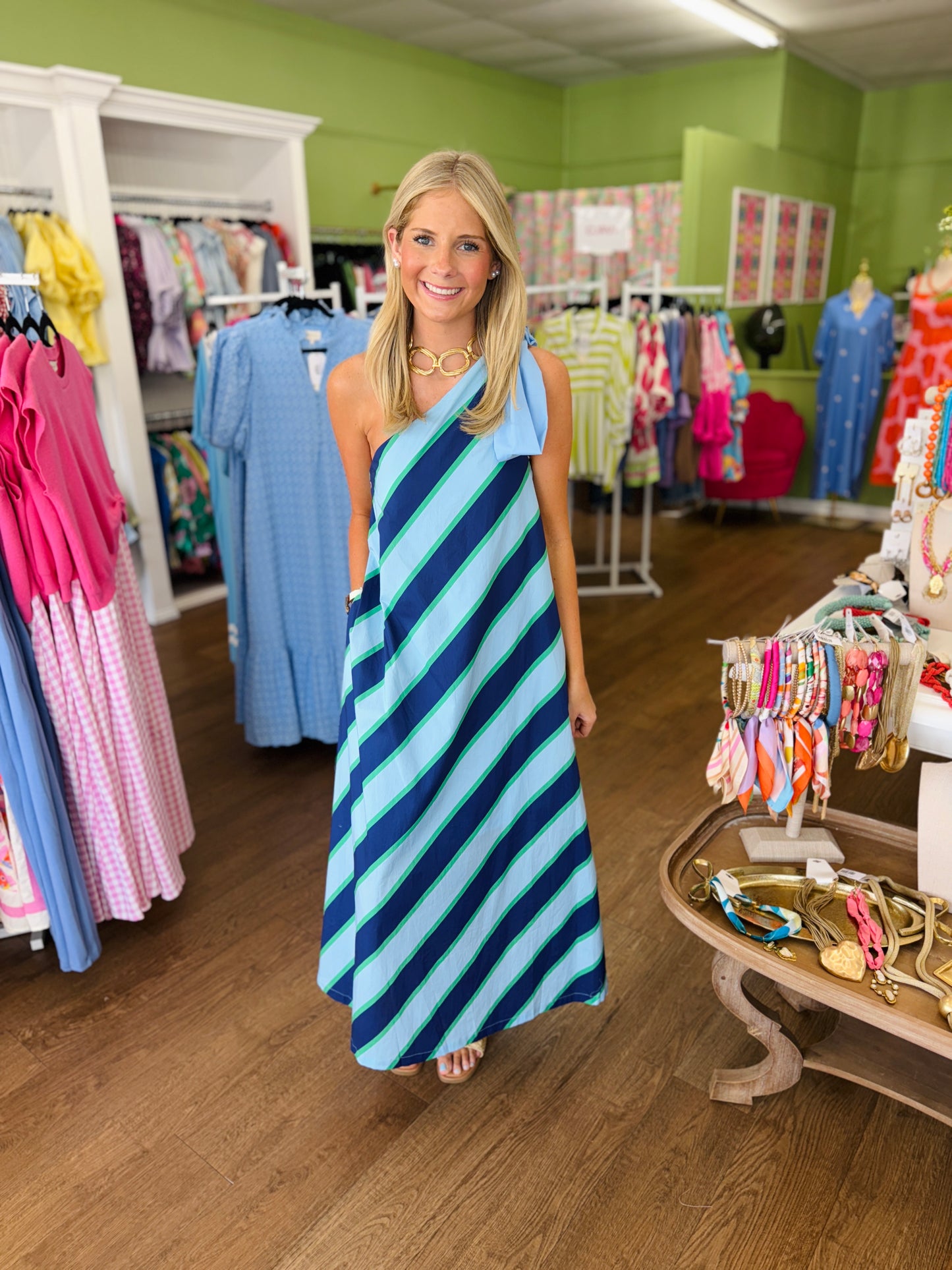 The Tori Midi Dress-Navy/Blue